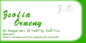 zsofia ormeny business card